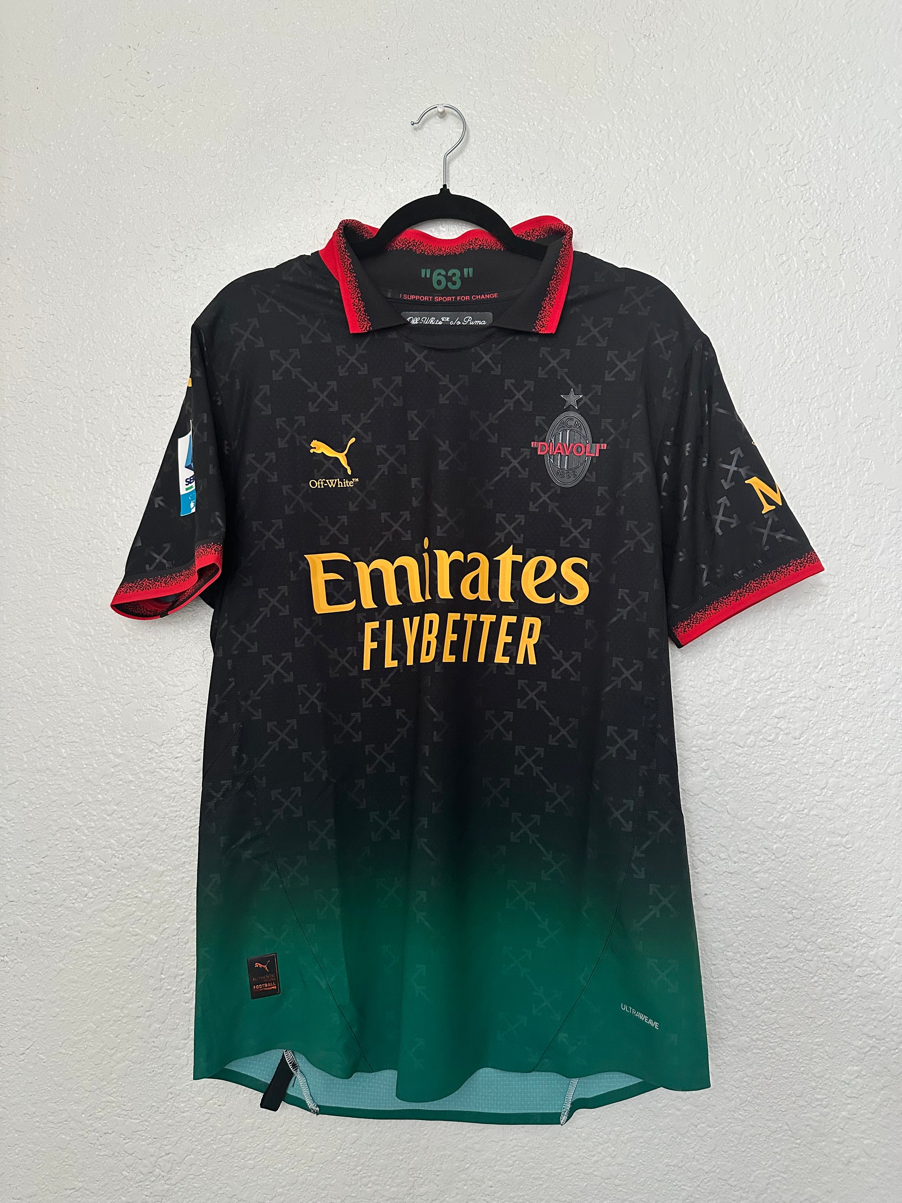 AC Milan x OFF-White 2024-2025 Home AUTHENTIC 'Rafael Leao' Jersey (L)