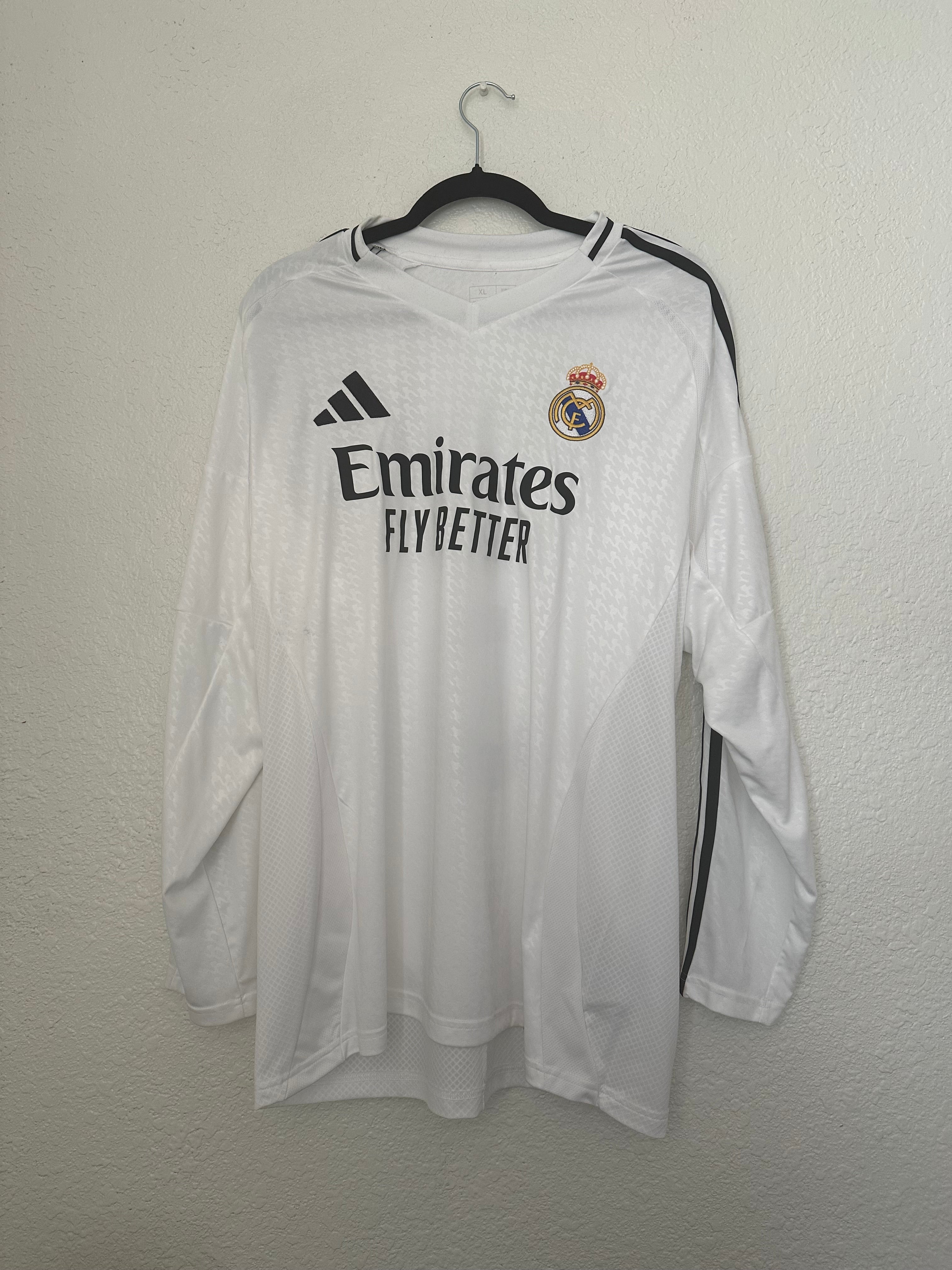 Real Madrid 2024-2025 Home L/S 'Jude Bellingham' Jersey (XL)