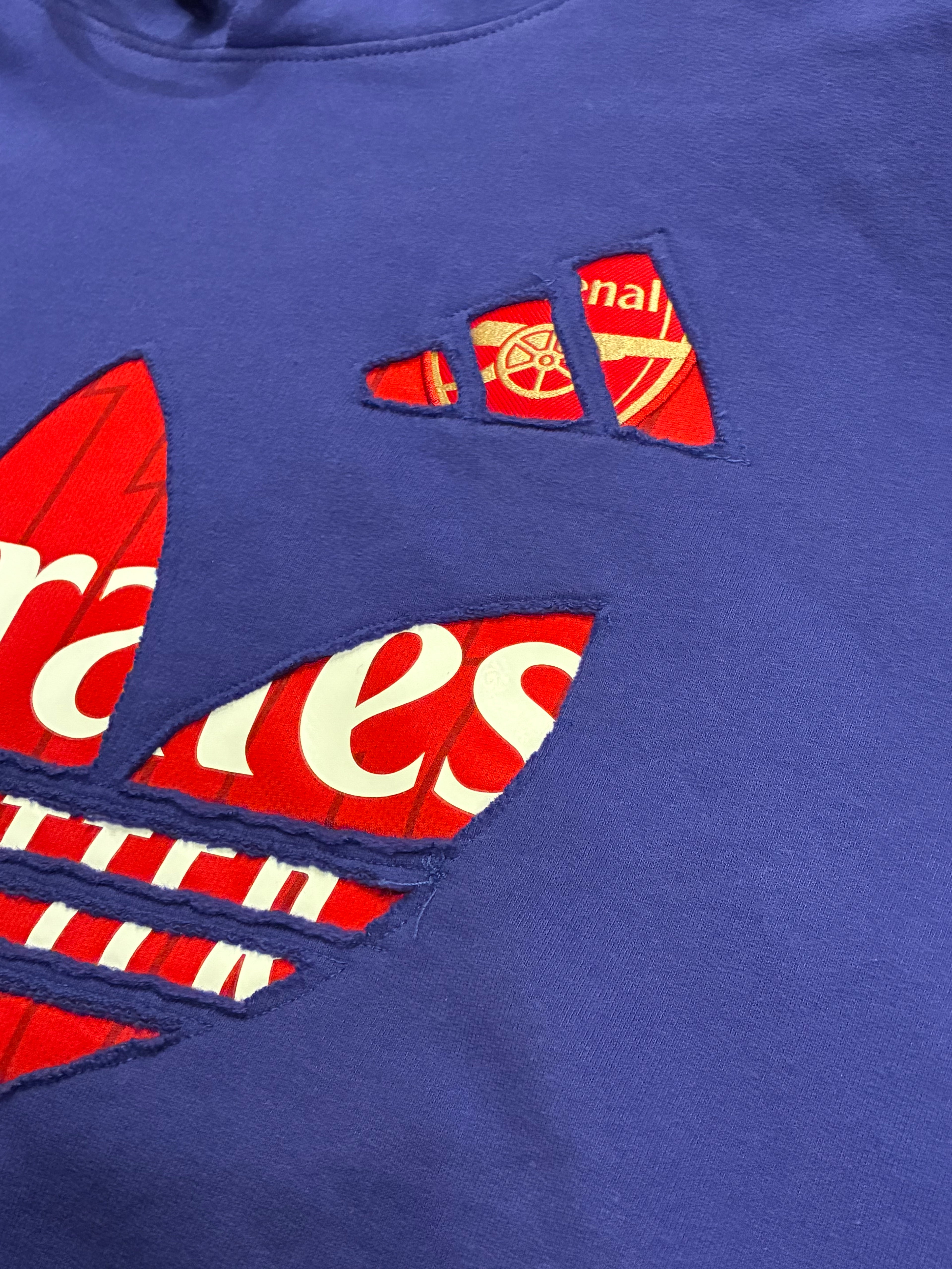 Purple Arsenal Gunners Inspired Streetwear Hoodie Jersey Custom Sewn Badge
