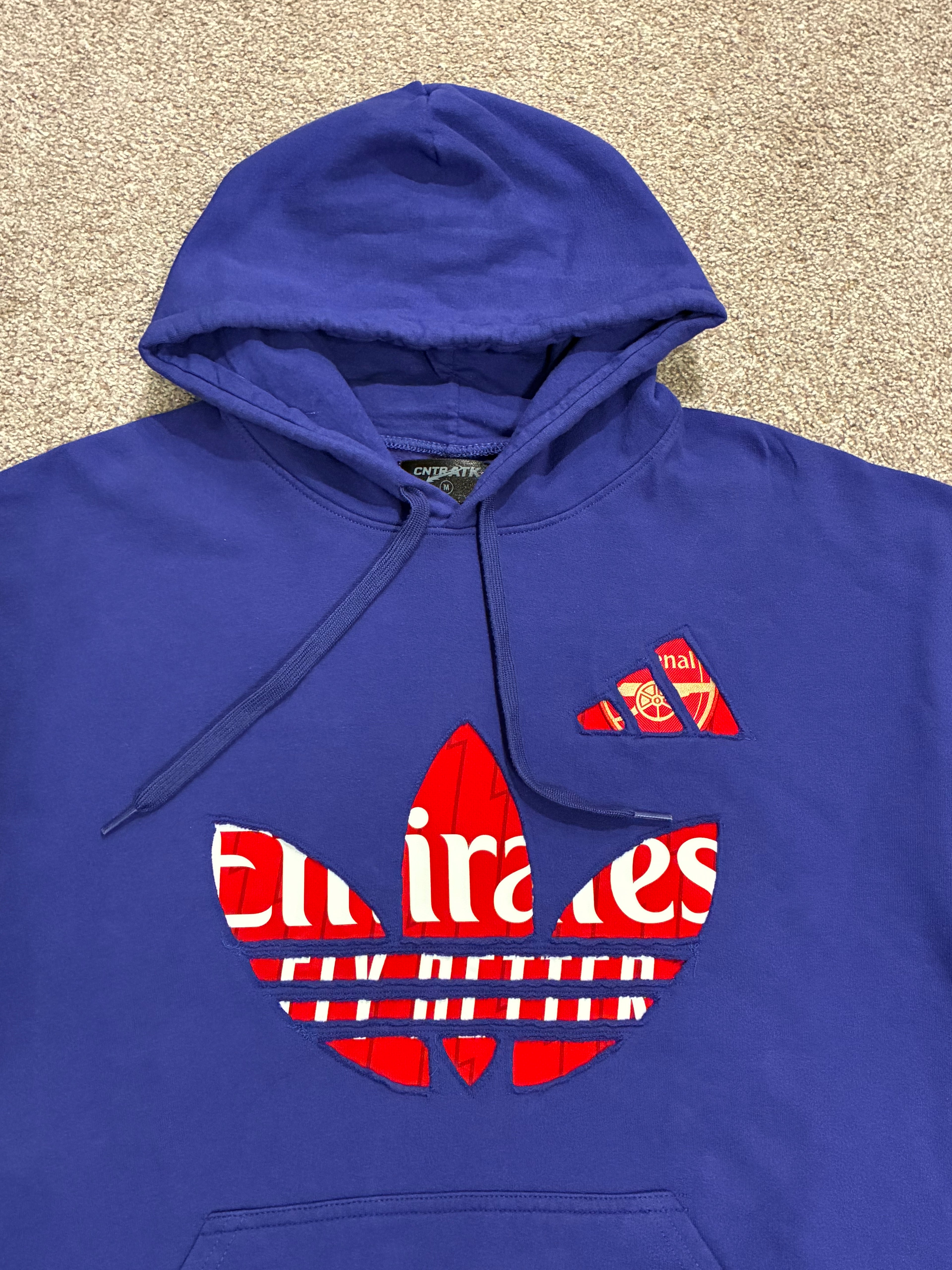 Purple Arsenal Gunners Inspired Streetwear Hoodie Jersey Custom Sewn Details