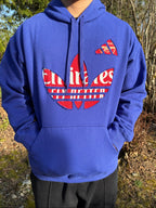 Purple Arsenal Gunners Inspired Streetwear Hoodie Jersey Custom Sewn On Model